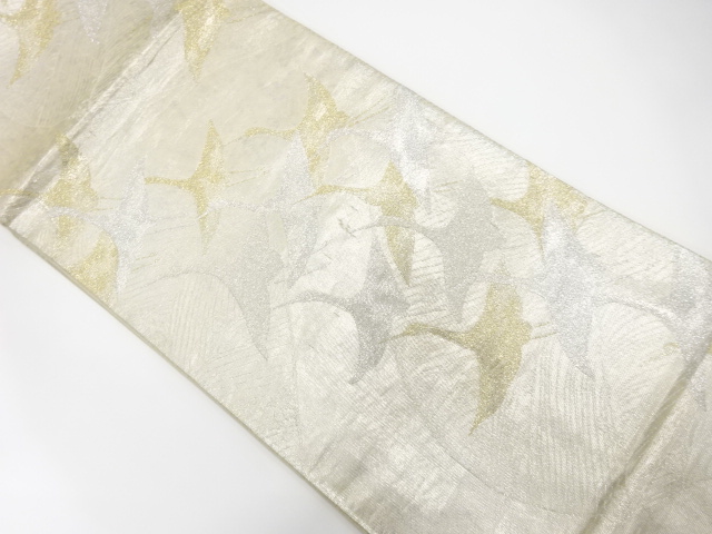 JAPANESE FUKURO OBI / WOVEN CRANES